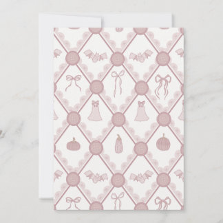 Cute Pink Ghost, Bat, and Pumpkin Halloween Bow Invitation