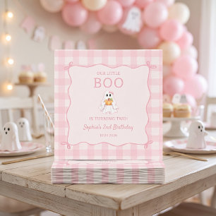 Cute Pink Ghost Halloween Birthday Napkins