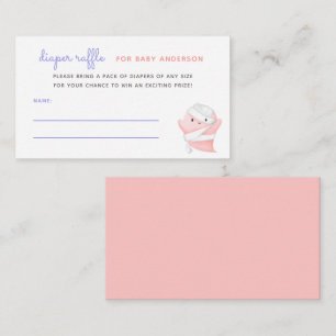 Cute Pink Ghost Mummie Baby Shower Diaper Raffle Enclosure Card
