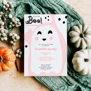 Cute pink ghosts Halloween boo baby shower Invitation