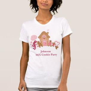 Cute Pink Gingerbread Candy Canes Women’s T-shir T-Shirt