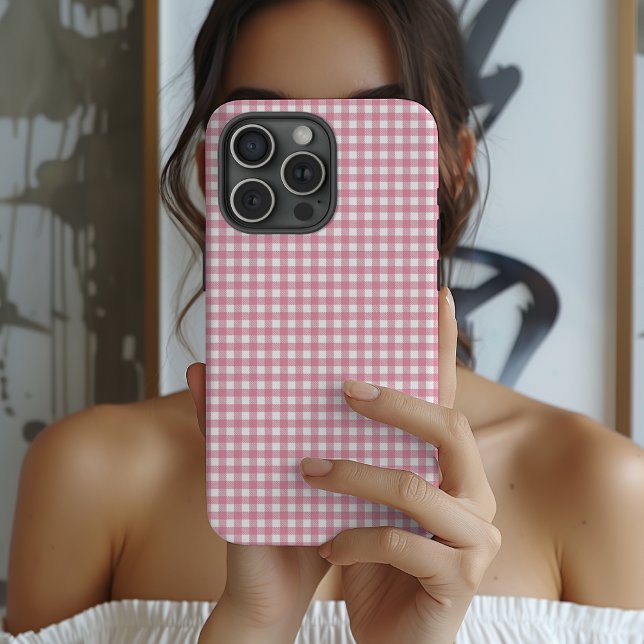 Cute Pink Gingham Pattern  Case-Mate iPhone Case (Creator Uploaded)