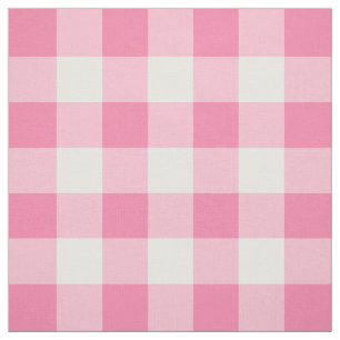 Cute Pink Gingham Pattern Personalised Fabric