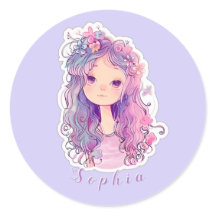 Cute pink girl 3, personalised