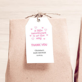 Cute Pink Girl Baby Shower Gift Tags