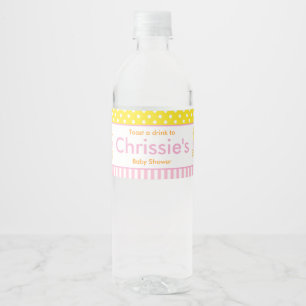 Cute Pink Girl Chick Baby Shower Party Water Bottle Label