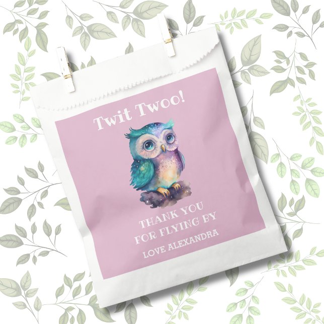 Cute Pink Girl Owl Birthday Thank You Favour Bags (Creator Uploaded)