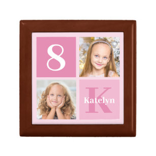 Cute Pink Girls Photo Collage Personalised Gift Box