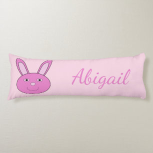 Cute Pink Girly Bunny Face Spring Easter Custom Body Cushion