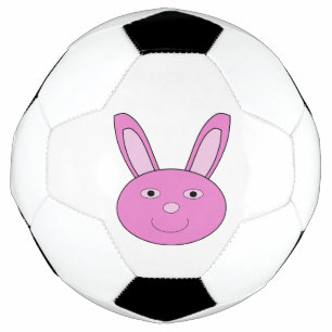 Cute Pink Girly Bunny Face Spring Easter Soccer Ball