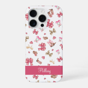 Cute Pink Girly Cowgirl Coquette Personalised iPhone 16 Pro Case