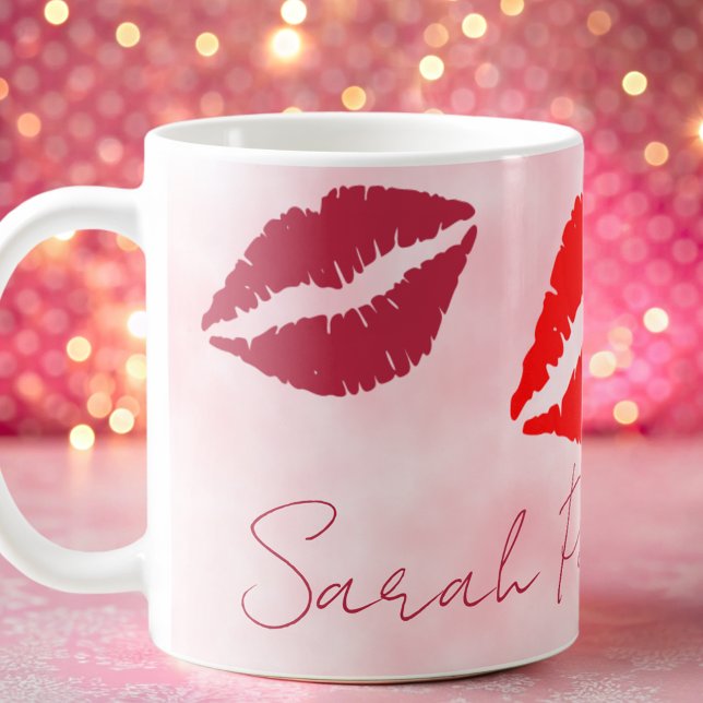 cute pink girly kiss coffee mug (Creator Uploaded)