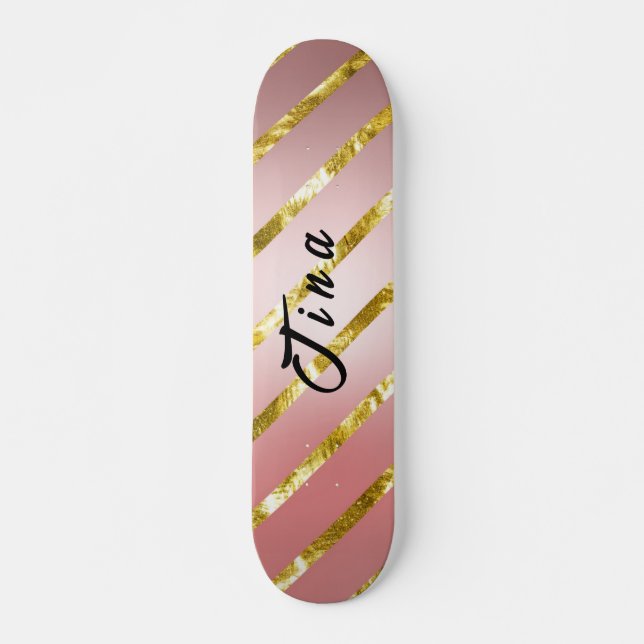 cute pink glitter skateboard (Front)
