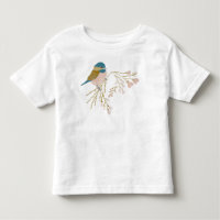 Cute Pink Gold Chickadee Hearts Floral