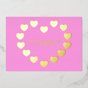 Cute pink gold hearts custom Valentine's Day