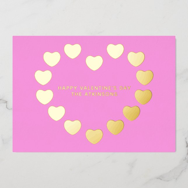Cute pink gold hearts custom Valentine's Day (Front)