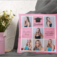 Cute Pink Graduation Senior Portrait Photo Collage