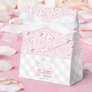 Cute Pink & Green Mum and Baby Ghost Baby Shower Favour Box