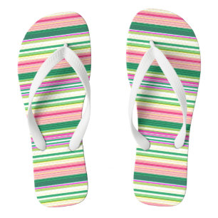 Cute pink green stripes jandals