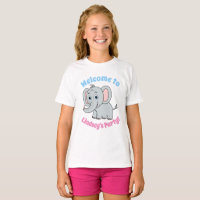 Cute Pink & Grey Blue Eyed Cartoon Elephant