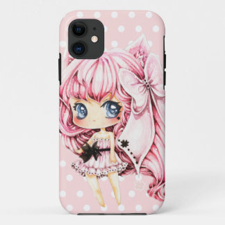 Cute pink-haired anime chibi girl Case-Mate iPhone case