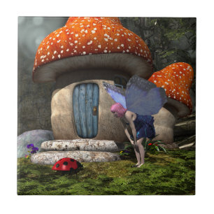 Cute Pink-Haired Fairy Meets Ladybug Tile