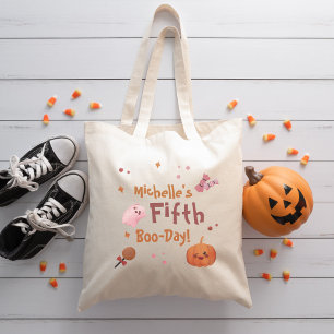 Cute Pink Halloween Birthday Party Tote Bag