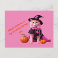 Cute Pink Halloween Cat pastel