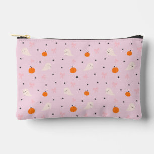 Cute Pink Halloween Ghost Pattern Zipper Pouch