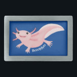Cute pink happy axolotl belt buckle<br><div class="desc">This cute pink axolotl is drawn in fun illustration style. Lots of aquatic fun!</div>
