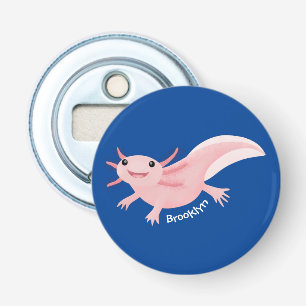 Cute pink happy axolotl bottle opener