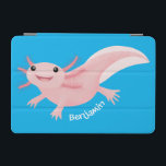 Cute pink happy axolotl iPad mini cover<br><div class="desc">This cute pink axolotl is drawn in fun illustration style. Lots of aquatic fun!</div>