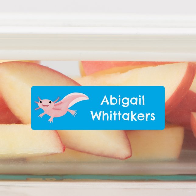 Cute pink happy axolotl personalised (Affixed)