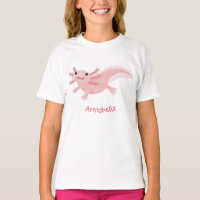 Cute pink happy axolotl
