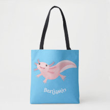 Cute pink happy axolotl