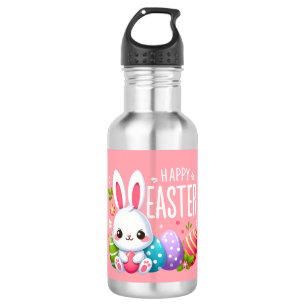 Cute, pink Happy Easter bunny Mug 532 Ml Water Bottle