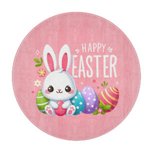 Cute, pink Happy Easter bunny Mug Cutting Board