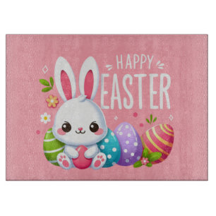 Cute, pink Happy Easter bunny Mug Cutting Board