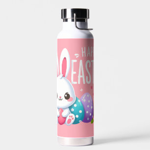 Cute, pink Happy Easter bunny Mug Water Bottle