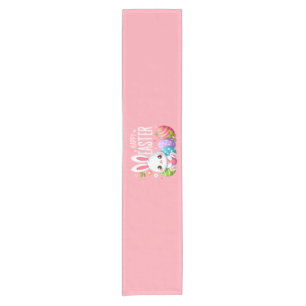 Cute, pink Happy Easter bunny  Short Table Runner