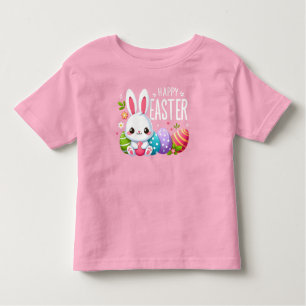 Cute, pink Happy Easter bunny Toddler T-Shirt