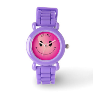 Cute Pink Harajuku Smiling Emoji Face Watch