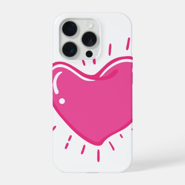 Cute Pink Heart Aesthetic Phone Case (Back)