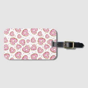 Cute Pink Heart Cookies Luggage Tag