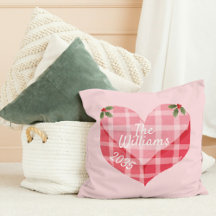 Cute Pink Heart Gingham Custom Photo Christmas