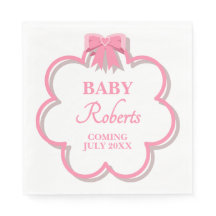 Cute Pink Heart Girl Baby Shower