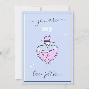 Cute Pink Heart Love Potion Valentine's Day Girly Holiday Card
