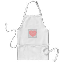 Cute pink Heart.love.romantic apron