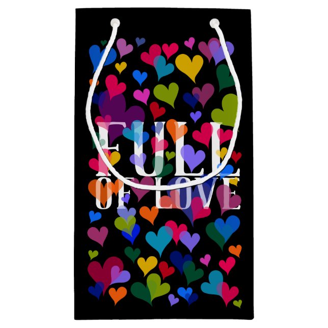 Cute Pink Heart Pattern Pretty Girly Elegant Funny Small Gift Bag (Back)