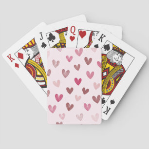 Cute Pink Heart Pattern – Romantic &Stylish Design Playing Cards